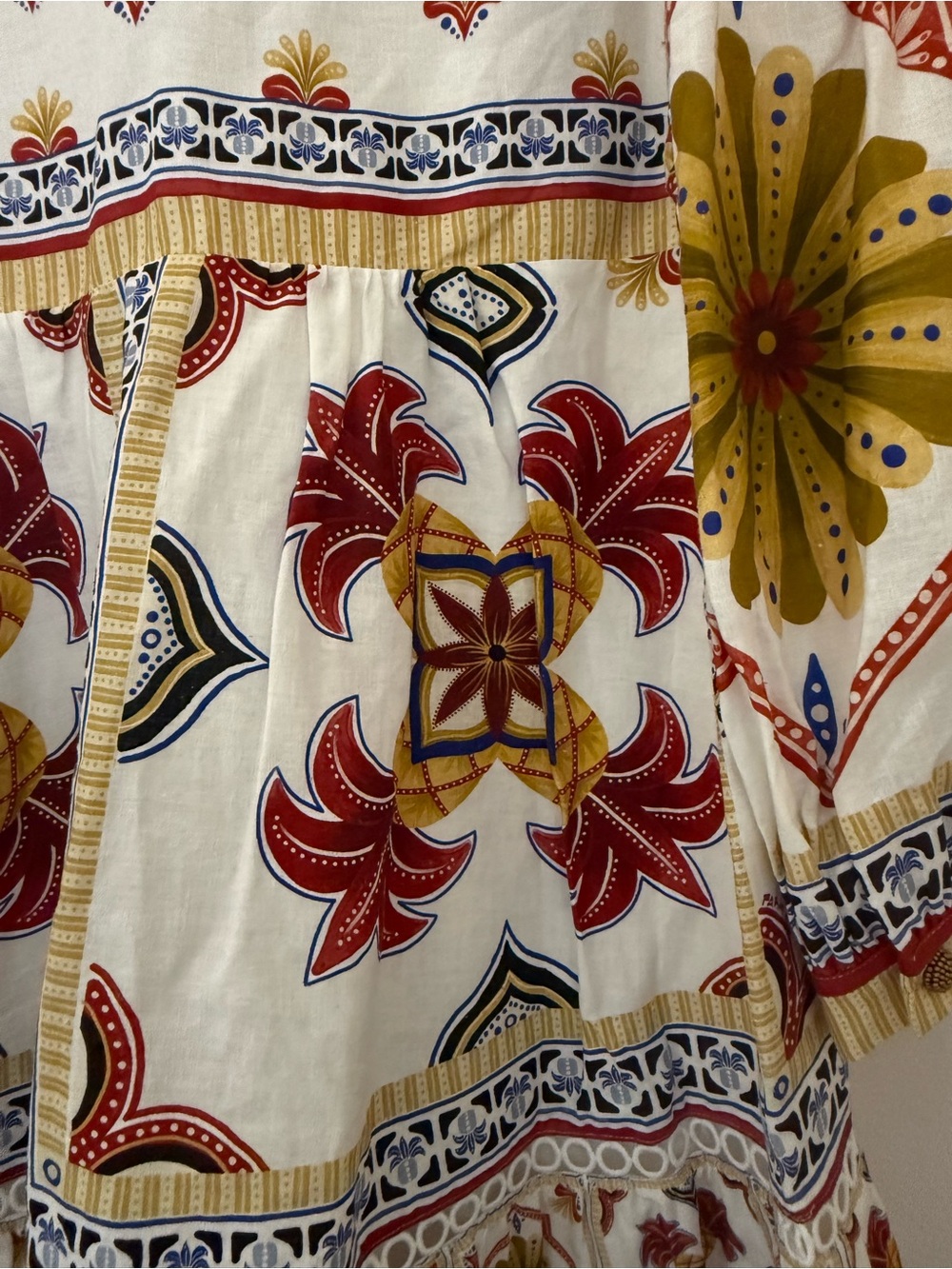 FARM Rio White Mini Dress with Red, Yellow & Blue Floral Motif - Picture 6 of 11